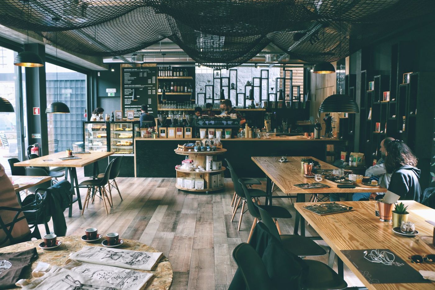 The counter and timber tables at Blend Sixty-Six